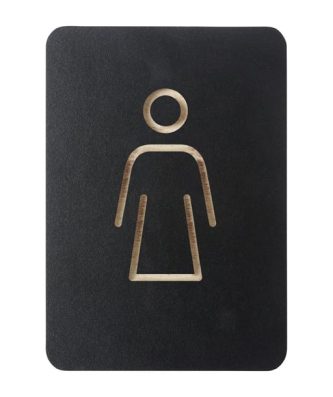 Plaque signalétique noire Europel femme
