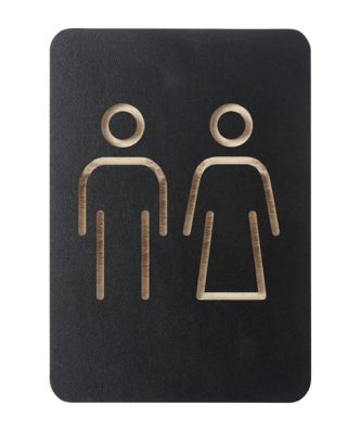 Plaque signalétique noire Europel homme/femme