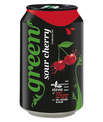 GREEN SPARKLING SOUR CHERRY CANS 330ML (24 PACK)
