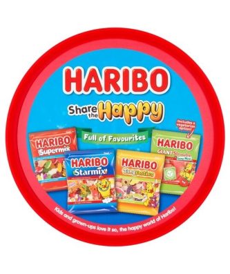 HARIBO TUBS SHARE THE HAPPY 600g TUB