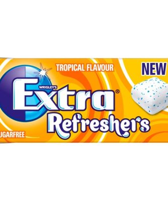 WRIGLEYS EXTRA REFRESHERS TROPICAL CHEWING GUM 7 Pieces (16 PACK)