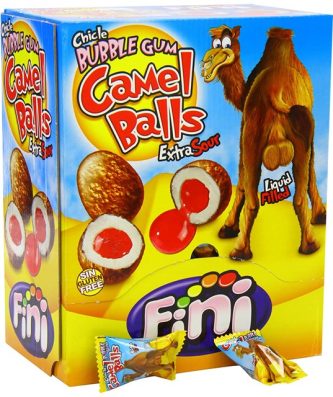 FINI CAMEL BALLS BUBBLE GUM EXTRA SOUR 200 x 5p GLUTEN FREE