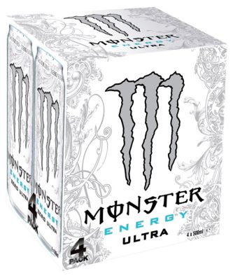 Monster 4 Pack Energy Drink Ultra White 500ml (6 x 4 Pack)