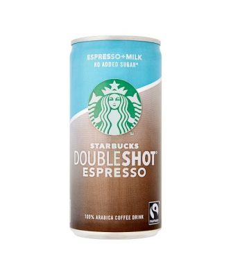 STARBUCKS DOUBLE SHOT ESPRESSO CANS NO ADDED SUGAR 200ml (12 PACK)