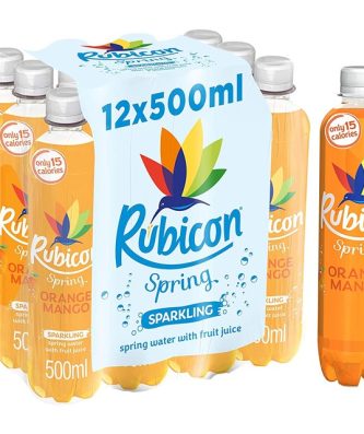 RUBICON SPRING ORANGE & MANGO FLAVOURED SPARKLING SPRING WATER 500ml (12 PACK)