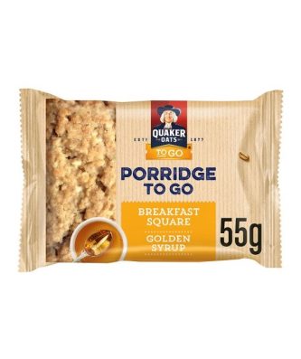 Quaker Porridge To Go Bars Golden Syrup 55g (12 Pack)