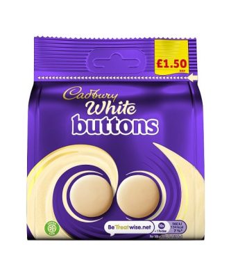 Cadburys White Chocolate Giant Buttons 85g £1.50 10 Pack