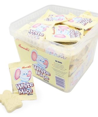 Hannah's White Mice White Chocolate Flavoured Candy 14g 80 Bars 19p each