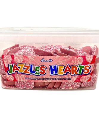 Hannahs Jazzles Hearts Strawberry Flavoured 700g 120 Pieces