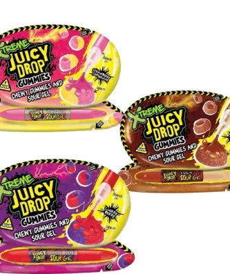 Bazooka Xtreme Juicy Drop Sour Gummies 57g 12 Pack