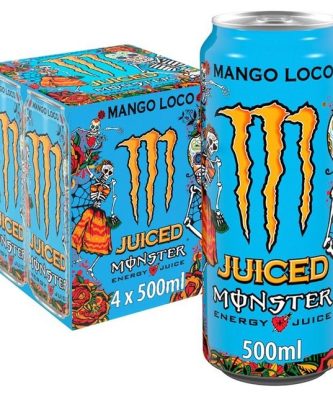 Monster 4 Pack Energy Drink Mango Loco 500ml (6 x 4 Pack)