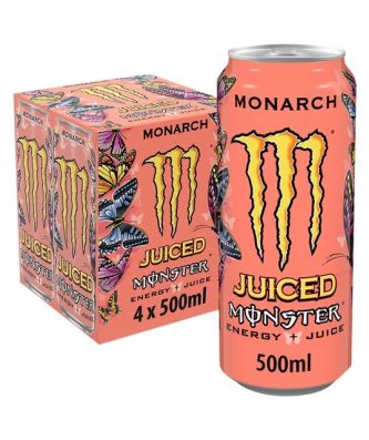Monster 4 Pack Energy Drink Juiced Monarch 500ml (6 x 4 Pack))
