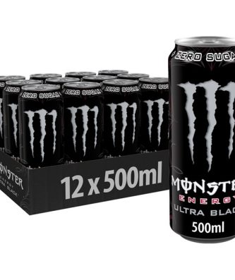 Monster Energy Drink Plain Pack Ultra Black 500ml (12 Pack)