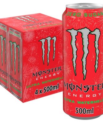 Monster 4 Pack Energy Drink Ultra Watermelon 500ml (6 x 4 Pack)