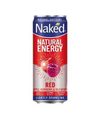 Naked Natural Energy Drink Red Apple Raspberry & Goji Berry 250ml 12 Pack