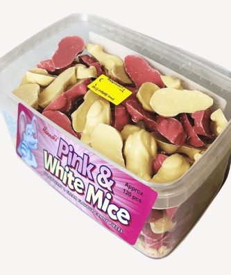 Hannahs Pink & White Mice Strawberry & Cream Flavoured 700g 120 Pieces
