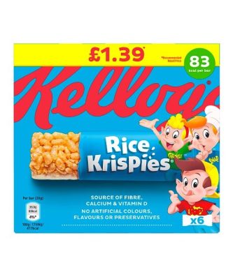 Kelloggs Rice Krispies Cereal Bars 20g £1.39 (14 x 6 Pack)