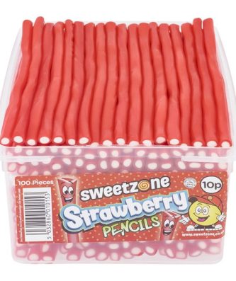 Sweetzone Strawberry Pencils Tubs 100 Pieces