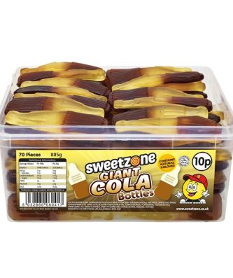 Sweetzone Tubs Giant Cola Bottles 805g 10p (70 Pieces)
