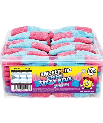 Sweetzone Tubs Giant Fizzy Blue Bottles Halal 805g 70 Pieces