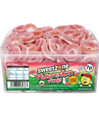 Sweetzone Tubs Watermelon Rings 800g 7p (100 Pieces)