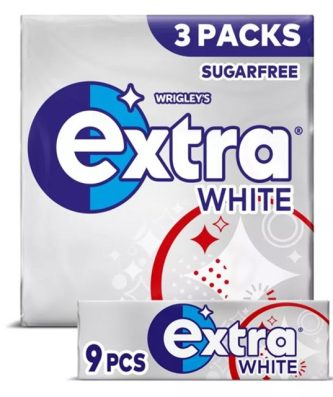 60 Pack Wrigleys Extra White for Clean White Teeth 37.8g 20 x 3 Pack