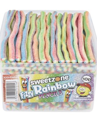 Sweetzone Fizzy Rainbow Pencils Tubs 100 Pieces