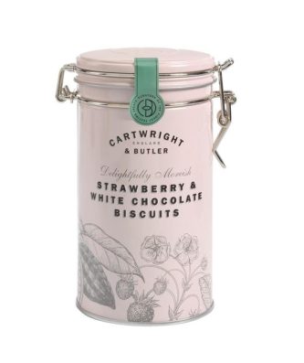Cartwright & Butler Strawberry & White Chocolate Biscuits in Tin 200g