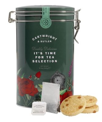 Cartwright & Butler Salted Caramel Shortbread & English Breakfast Tea Tin 240g