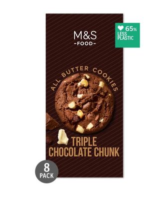M&S Triple Chocolate Chunk Cookies 200g