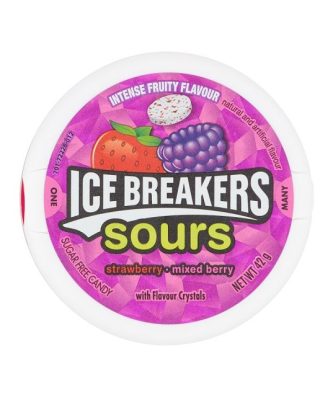 HERSHEY ICE BREAKERS SOURS STRAWBERRY MIXED BERRY 42g (8 Pack)