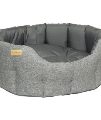 Earthbound Traditional Tweed & Waterproof Bed Steel Grey Small