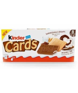 Kinder Cards Cocoa & Milk Chocolate Wafer Biscuits 12 x 4 Pack