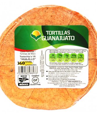 Pre Cut Guajillo Corn Tortilla for Frying 1kg