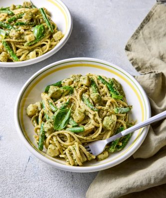 Beans, Potato and Pesto Pasta