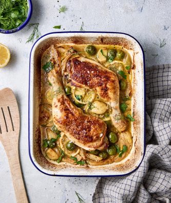 Chicken, Fennel and Olive Tray Bake