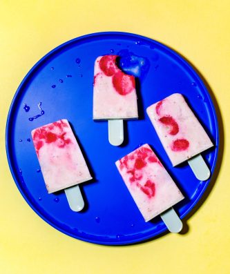 Banana & Strawberry Popsicles