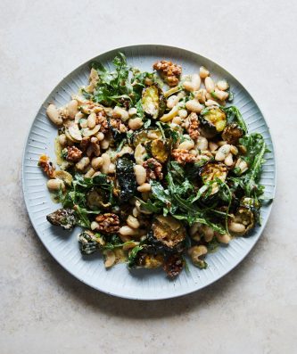 Zucchini, White Bean, Walnut Salad