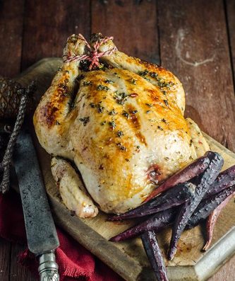 Vanilla and Maple Glazed Roast Chicken