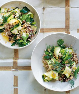 Zucchini & Farro Salad with Toasted Hazelnuts