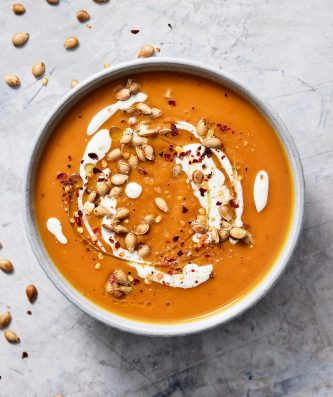 Pumpkin Soup with Crunchy Chilli Pumpkin Seeds