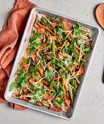 Spicy Tofu & Vegetable Tray Bake
