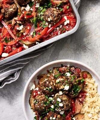 Greek Meatballs with Summer Vegetables