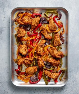 One Tray Chicken Fajitas