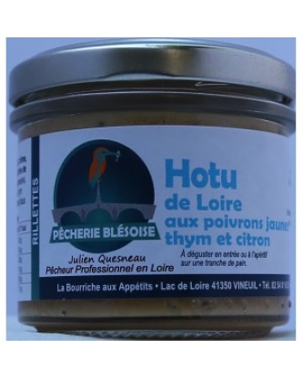 Rillettes de Hotu de Loire aux Poivrons jaunes, thym et citron 80g - Pêcherie Blésoise