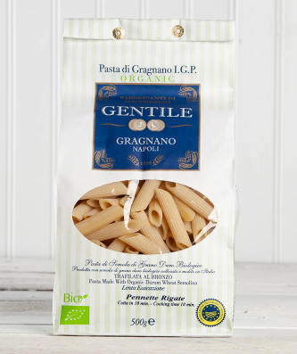 Bio Pennette rigate IGP Nudeln aus italienischem Bio Hartweizen 500 g Packung - Gentile, Gragnano