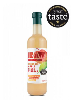 Vinaigre de cidre de pomme biologique Raw Vibrant Living 500 ml