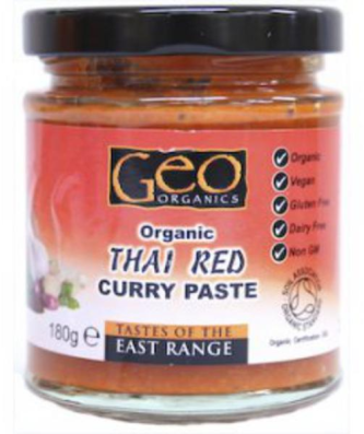 Geo Organics Pâte de Curry Rouge Bio Thailande 190g