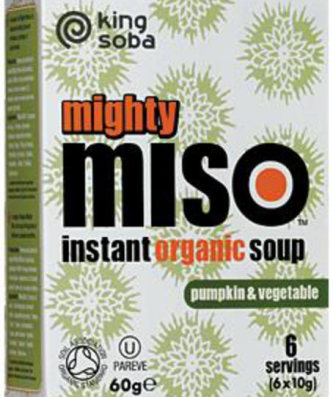 King Soba Organic Pumpkin & Vegetable Miso Soup Gluten Free, wheat free, 60g