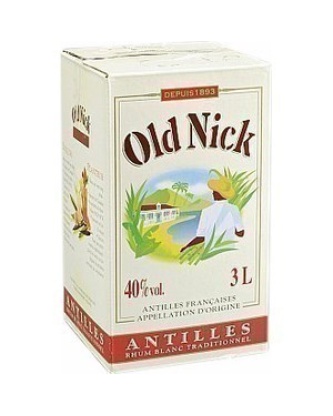 OLD NICK ; Rhum blanc - 40% - le bag in box de 3 litres